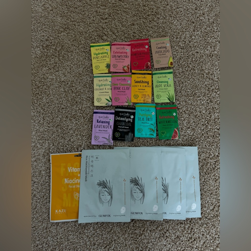 Face mask lot - que Bella glam fox kazu beauty